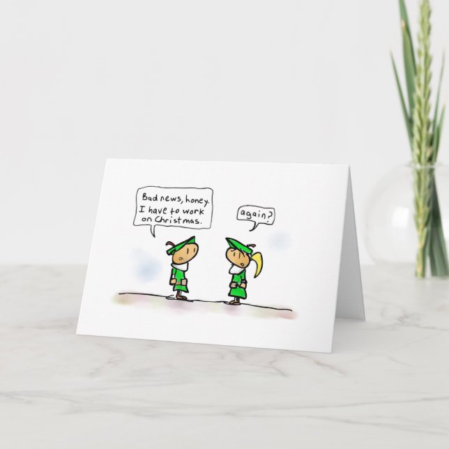 Cartes Pour Fêtes Annuelles Travail d'Elf (Devant)