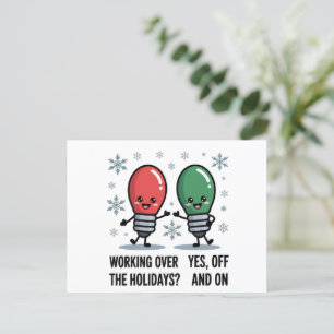 Cartes Pour Fêtes Annuelles Travail pendant les vacances de Noël Blague drôle 