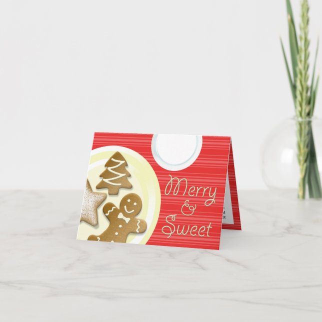 Cartes Pour Fêtes Annuelles Trayez les biscuits joyeux et les vacances douces (Devant)