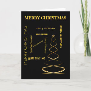 Cartes Pour Fêtes Annuelles Tree de Golden Christmas
