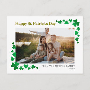 Cartes Pour Fêtes Annuelles Trèfle chanceux minimaliste photo de la Saint-Patr