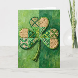 Cartes Pour Fêtes Annuelles Trèfle patchwork de la Saint-Patrick