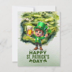Cartes Pour Fêtes Annuelles Trèfle pour la Saint-Patrick pour golfeur