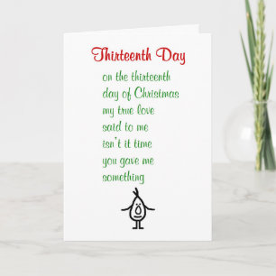 Cartes Pour Fêtes Annuelles Treizième jour - un poème drôle de Noël