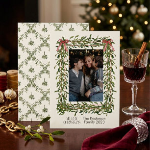 Cartes Pour Fêtes Annuelles Trellis de gui de Noël Photo 