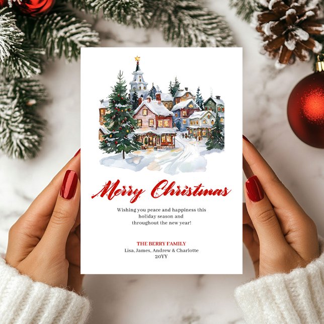 Cartes Pour Fêtes Annuelles Trendy Minimalist Winter Scene Greeting Card (Trendy Minimalist Winter Scene Greeting Card)