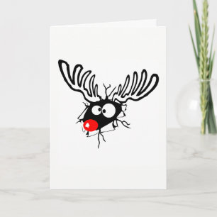 Cartes Pour Fêtes Annuelles Très drôle Rudolph le dessin animé de Noël à nez r