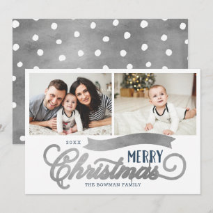 Cartes Pour Fêtes Annuelles Très Joyeux Noël Silver 2 Photo