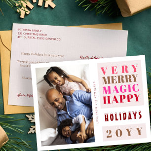 Cartes Pour Fêtes Annuelles Très Joyeux Noël vacances grande typographie