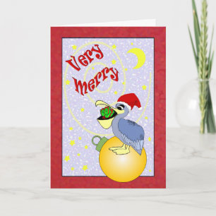 Cartes Pour Fêtes Annuelles Très Joyeux Père Noël Pélican Noël