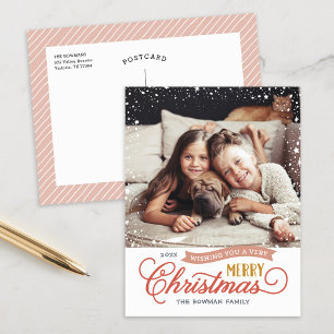 Cartes Pour Fêtes Annuelles Très Joyeux script de Noël photo