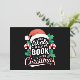 Cartes Pour Fêtes Annuelles Très Probable De Lire Un Livre À Noël