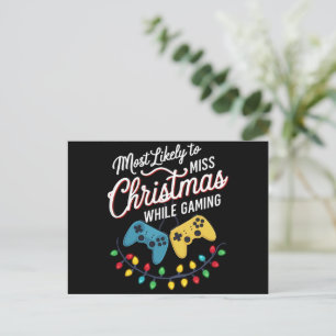 Cartes Pour Fêtes Annuelles Très Probable De Manquer Noël En Jouant Gamer