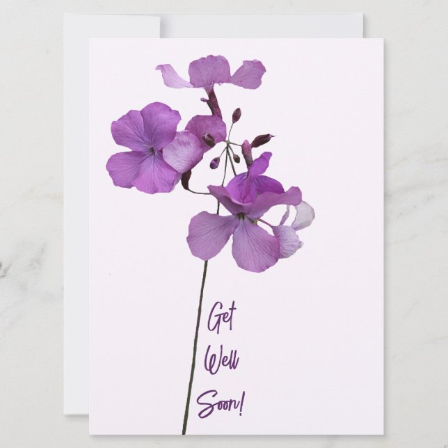 Cartes Pour Fêtes Annuelles Très vite fleurs violettes tendance boho drôle (Devant)