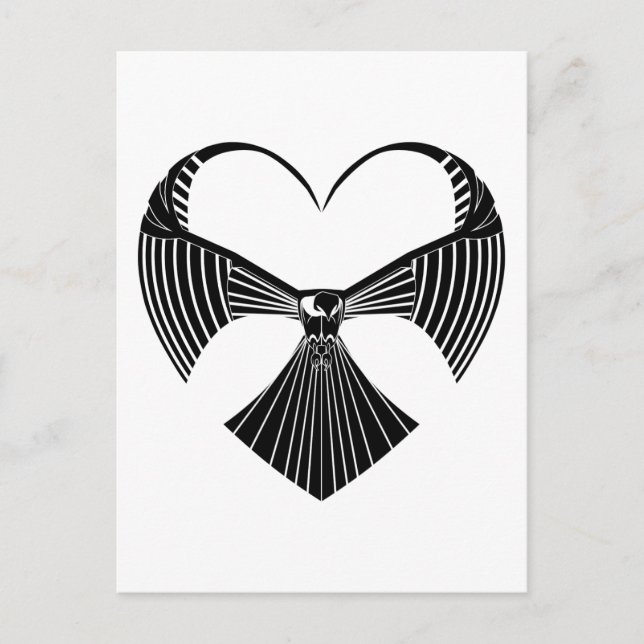 Cartes Pour Fêtes Annuelles Tribal Hawk Valentine Valentines Day Heart Postcar (Devant)