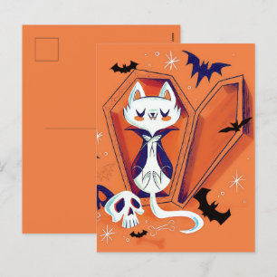 Cartes Pour Fêtes Annuelles Trick ou Treat Happy Halloween chat blanc