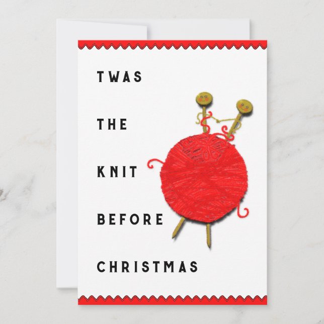 Cartes Pour Fêtes Annuelles Tricot Noël (Devant)