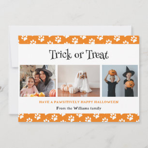 Cartes Pour Fêtes Annuelles Tricoter ou traiter des pattes Pet Orange Photo Ha