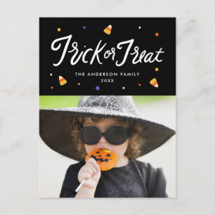 Cartes Pour Fêtes Annuelles Tricoter ou traiter la photo d'Halloween