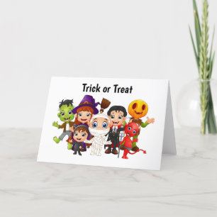 Cartes Pour Fêtes Annuelles Tricoter ou traiter les enfants d'Halloween