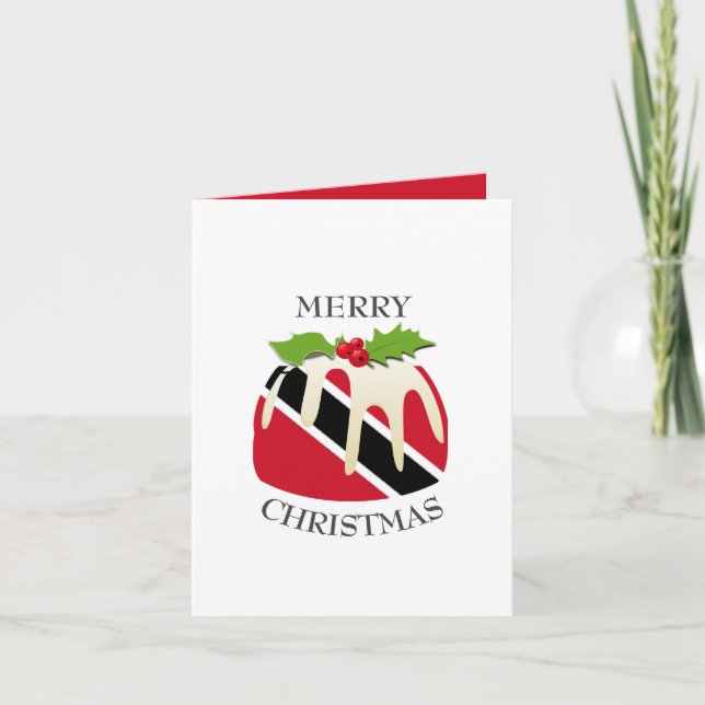 Cartes Pour Fêtes Annuelles TRINIDAD FLAG | Pudding de Noël | Festif (Devant)