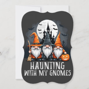 Cartes Pour Fêtes Annuelles Trio de Gnome de l'Halloween Witchcore Château Han