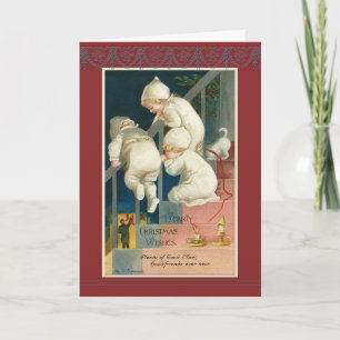 Cartes Pour Fêtes Annuelles Triplets Escalier de Noël Ellen H. Clapsaddle