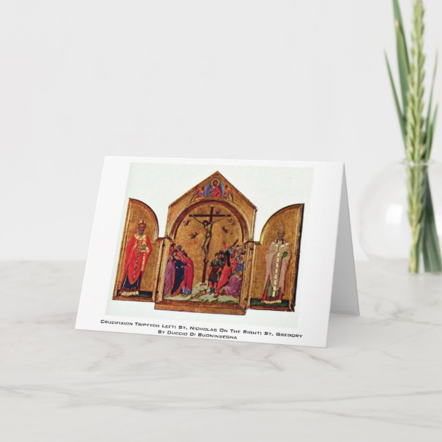 Cartes Pour Fêtes Annuelles Triptyque de crucifixion gauche : Saint Nicolas (Devant)