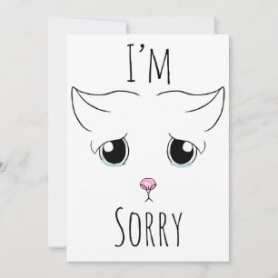 Cartes Pour Fêtes Annuelles Triste visage de chat : Je suis désolé