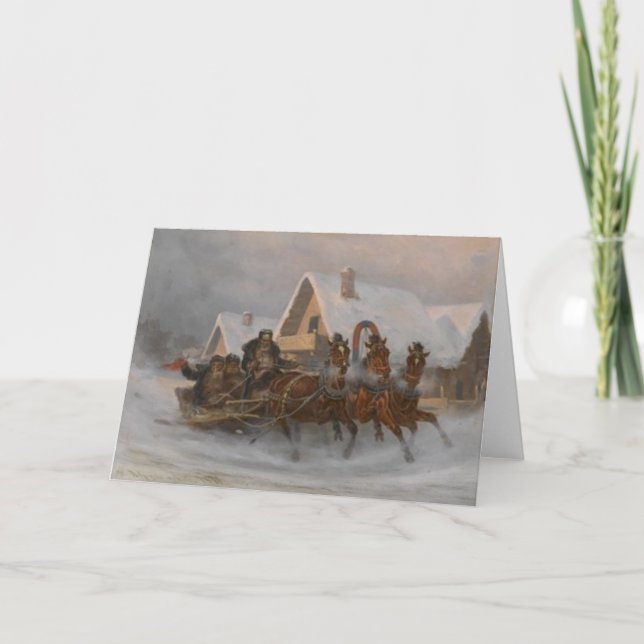 Cartes Pour Fêtes Annuelles Troïka (Devant)