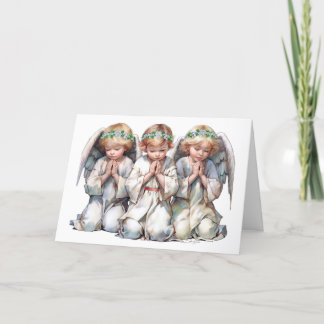 Cartes Pour Fêtes Annuelles Trois Anges Dans La Prière