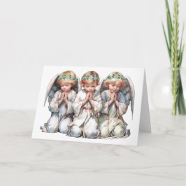 Cartes Pour Fêtes Annuelles Trois Anges Dans La Prière