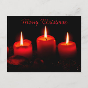 Cartes Pour Fêtes Annuelles Trois bougies rouges de Noël Avent Gaudete dimanch