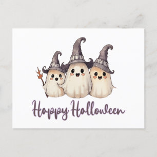 Cartes Pour Fêtes Annuelles Trois Casquettes de sorcière fantômes blanc Hallow
