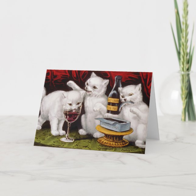 Cartes Pour Fêtes Annuelles Trois chatons gais (Devant)