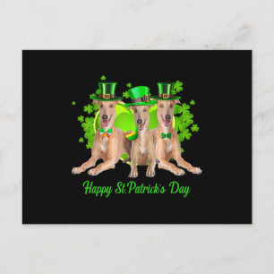 Cartes Pour Fêtes Annuelles Trois Chiens Greyhound Happy Stpatricks Day Cadeau