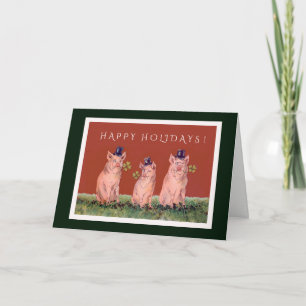 Cartes Pour Fêtes Annuelles Trois Cochons Adorables Vous Souhaitent De Joyeuse