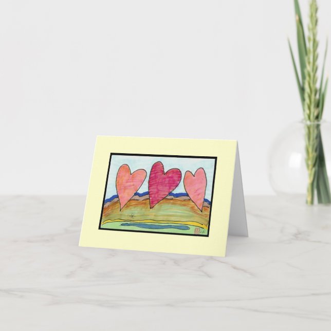 Cartes Pour Fêtes Annuelles Trois coeurs (Devant)