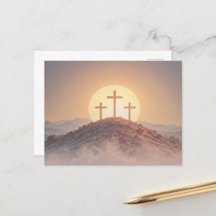 Cartes Pour Fêtes Annuelles Trois croix sur la colline Pâques religieuses