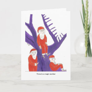 Cartes Pour Fêtes Annuelles Trois est un nombre magique pour Père Noël