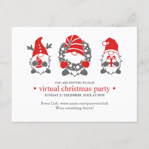 Cartes Pour Fêtes Annuelles Trois Gnomes amusants   Fête virtuelle de Noël