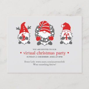 Cartes Pour Fêtes Annuelles Trois Gnomes amusants   Gray Virtual Christmas Par