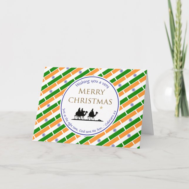 Cartes Pour Fêtes Annuelles Trois hommes sages Noël INDIEN (Devant)