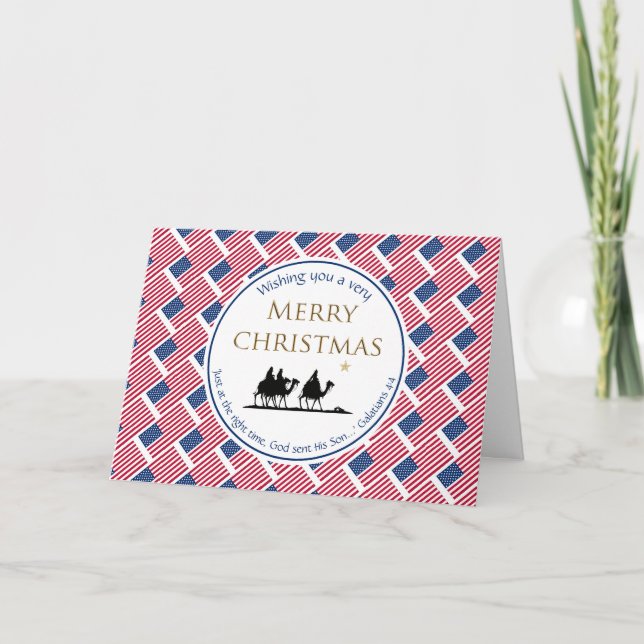 Cartes Pour Fêtes Annuelles Trois hommes sages USA Noël américain (Devant)