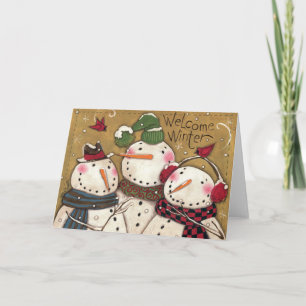 Cartes Pour Fêtes Annuelles Trois motoneiges