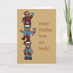 Cartes Pour Fêtes Annuelles Trois ours empilés