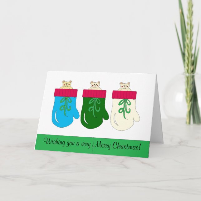 Cartes Pour Fêtes Annuelles Trois ours Noël (Devant)