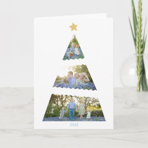 Cartes Pour Fêtes Annuelles Trois photos Arbre de Noël moderne Salutation de v