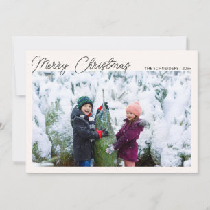 Cartes Pour Fêtes Annuelles Trois Photos Collage Écriture Noire Joyeux Noël