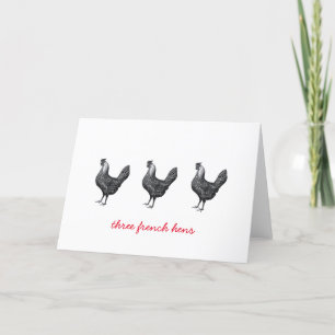Cartes Pour Fêtes Annuelles Trois poules françaises